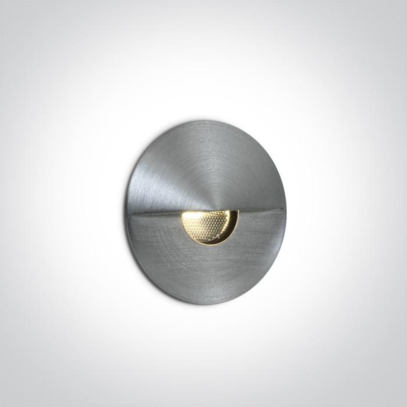 Wall Light Aluminium Circular Warm White LED Outdoor 50lm Aluminium One Light SKU:68070/AL/W