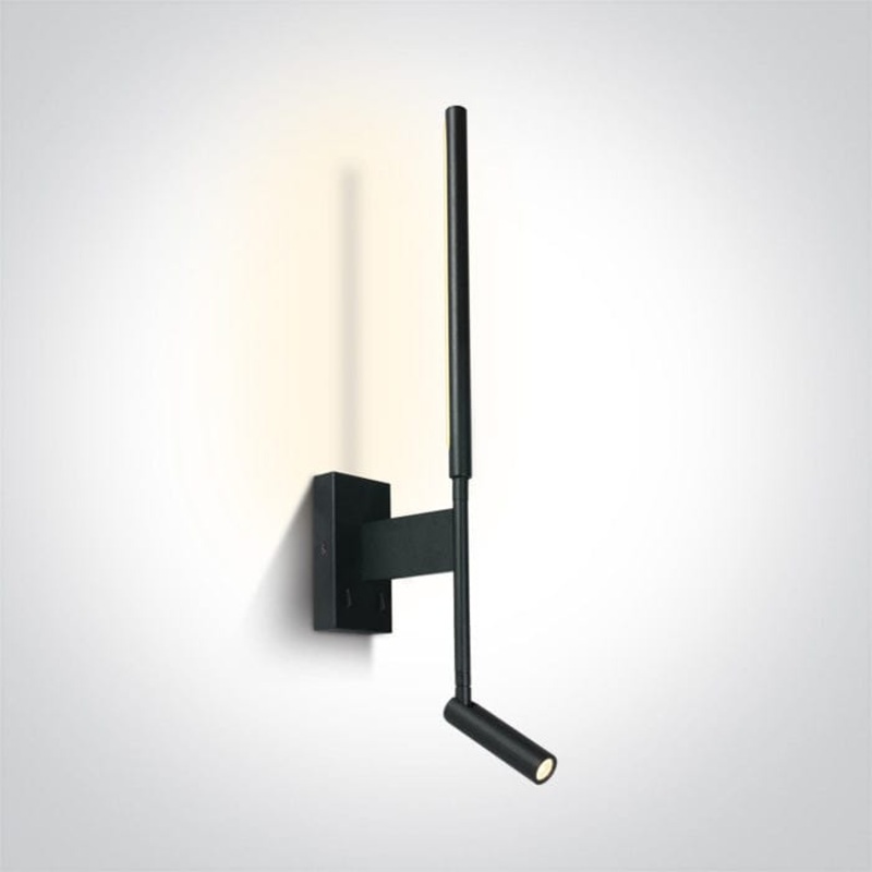 Wall Light Black Rectangular Warm white LED built in 530lm 3W+6W Metal + Aluminium One Light SKU:65144/B/W