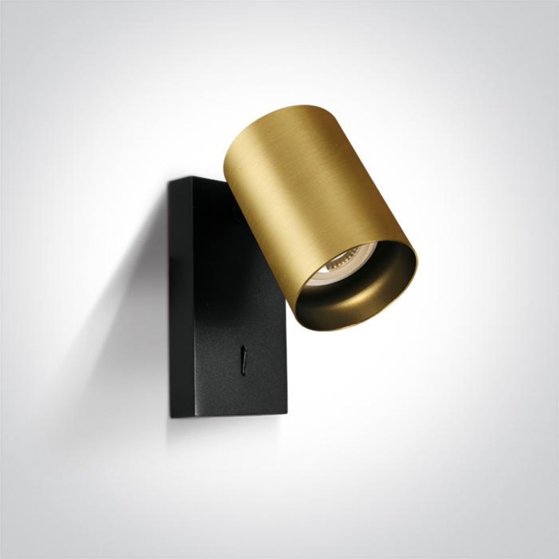 Wall Light Brushed Brass Rectangular Replaceable lamp 10W Aluminium One Light SKU:65105NA/BBS
