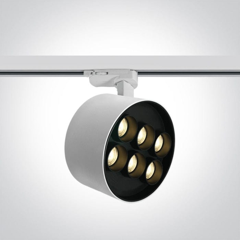 3 Circuit Tracklight White Circular Warm White LED built in 2880lm 36W Aluminium One Light SKU:65656DT/W/W