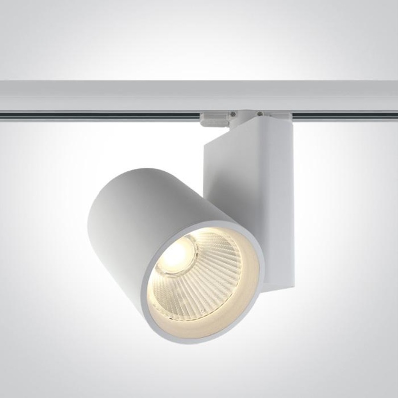 3 Circuit Tracklight White Circular Warm White LED built in 3400lm 42W Aluminium One Light SKU:65614NT/W/W