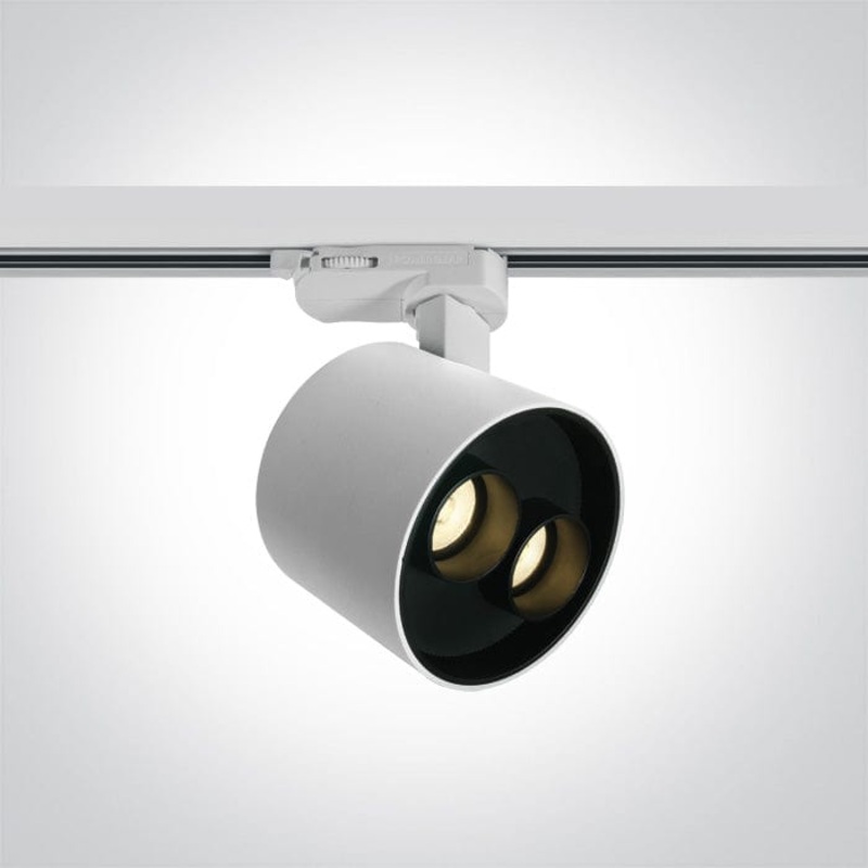 3 Circuit Tracklight White Circular Warm White LED built in 960lm 12W Aluminium One Light SKU:65656BT/W/W