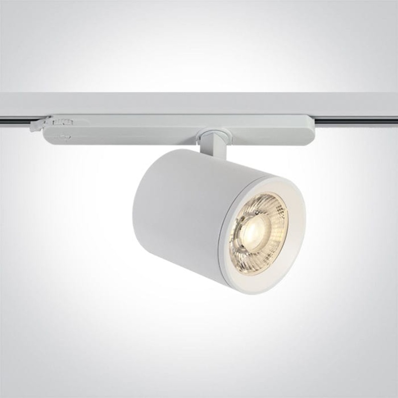 3 Circuit Tracklight White Circular Warm White LED CRI90 2700lm 30W Aluminium One Light SKU:65654BT/W/W