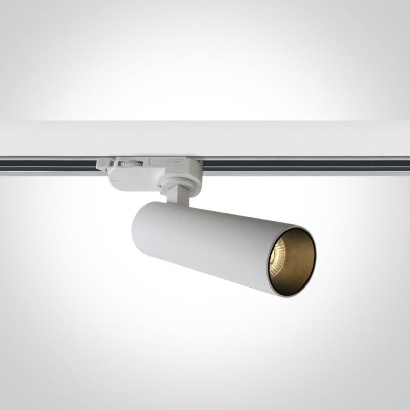 3 Circuit Tracklight White Circular Warm White LED Dimmable LED built in 560lm 8W Aluminium One Light SKU:65108T/W/W