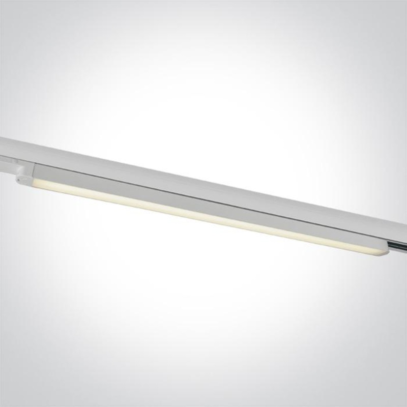 3 Circuit Tracklight White Rectangular Cool White LED built in 2500lm 25W Aluminium One Light SKU:65025T/W/C