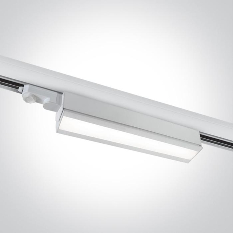 3 Circuit Tracklight White Rectangular Cool White LED built in 3400lm 40W Aluminium + Plastic One Light SKU:65026T/W/C