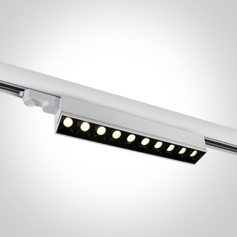 3 Circuit Tracklight White Rectangular Warm White LED built in 10x400lm 10x5W Aluminium + Plastic One Light SKU:65024T/W/W