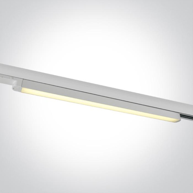 3 Circuit Tracklight White Rectangular Warm White LED built in 1600lm 16W Aluminium One Light SKU:65018T/W/W