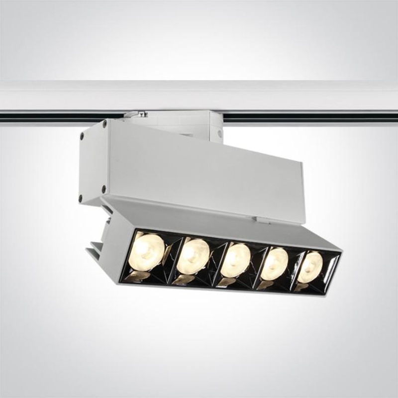 3 Circuit Tracklight White Rectangular Warm White LED built in 1600lm 20W Die Cast One Light SKU:65506BT/W/W