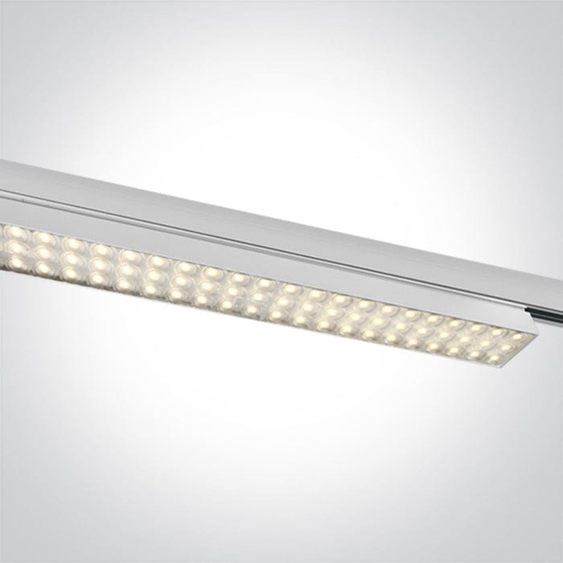 3 Circuit Tracklight White Rectangular Warm White LED built in 2700lm 30W Aluminium One Light SKU:65170AT/W/W