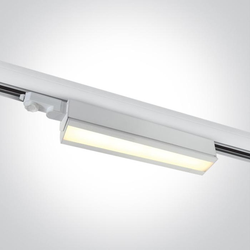 3 Circuit Tracklight White Rectangular Warm White LED built in 3200lm 40W Aluminium + Plastic One Light SKU:65026T/W/W