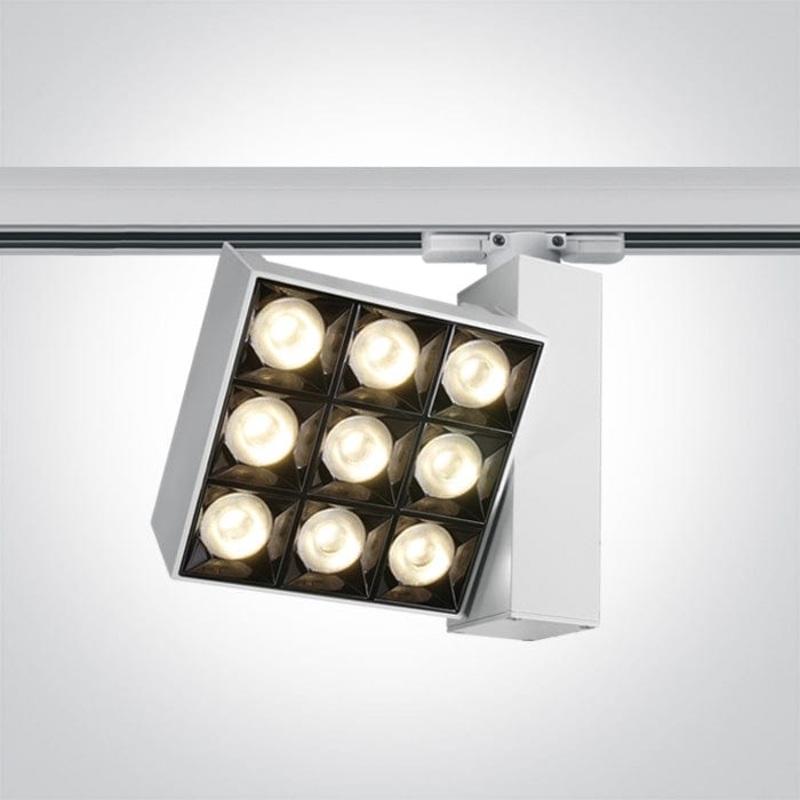 3 Circuit Tracklight White Square Warm White LED built in 2400lm 30W Die Cast One Light SKU:65906BT/W/W