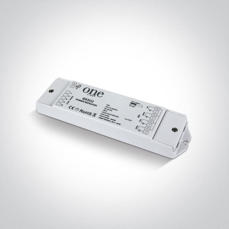 12-36V 4 Channel Signal Repeater. Repeats the PWM signal when dimming constant voltage fittings Requires 12-24V constant voltage driver.  One Light SKU:89302