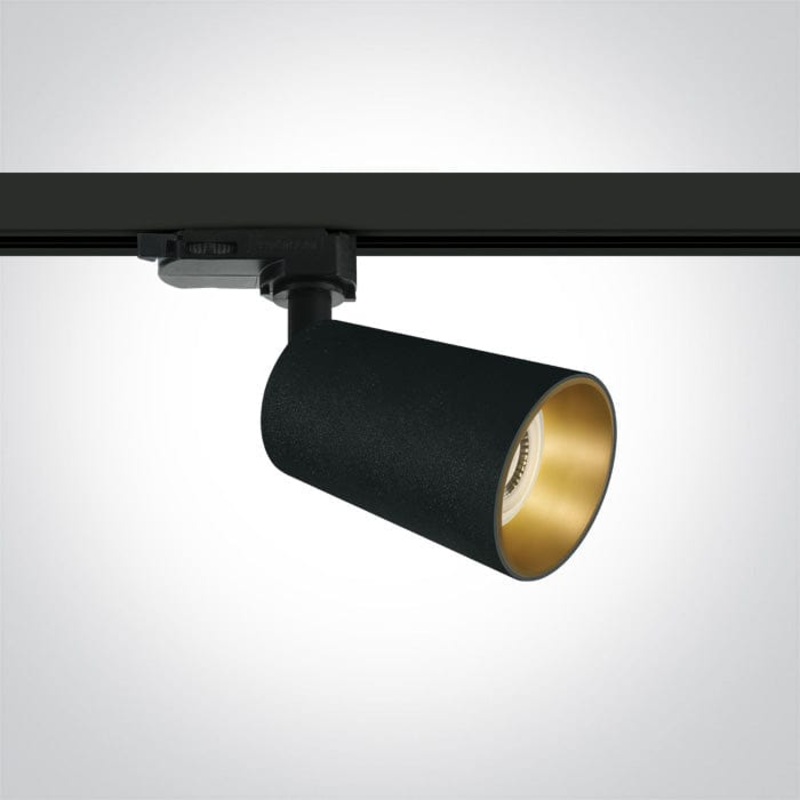 3 Circuit Black 10w Gu10 Track Spotlight 100-240v Dark Light