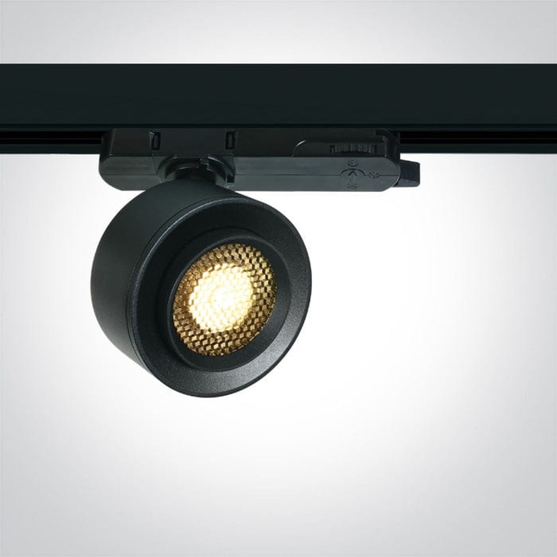 3 Circuit Black 18W LED zoomable track spotlight 15-45 with removable honeycomb.Complete with 450mA driver.  One Light SKU:65662AT/B/W