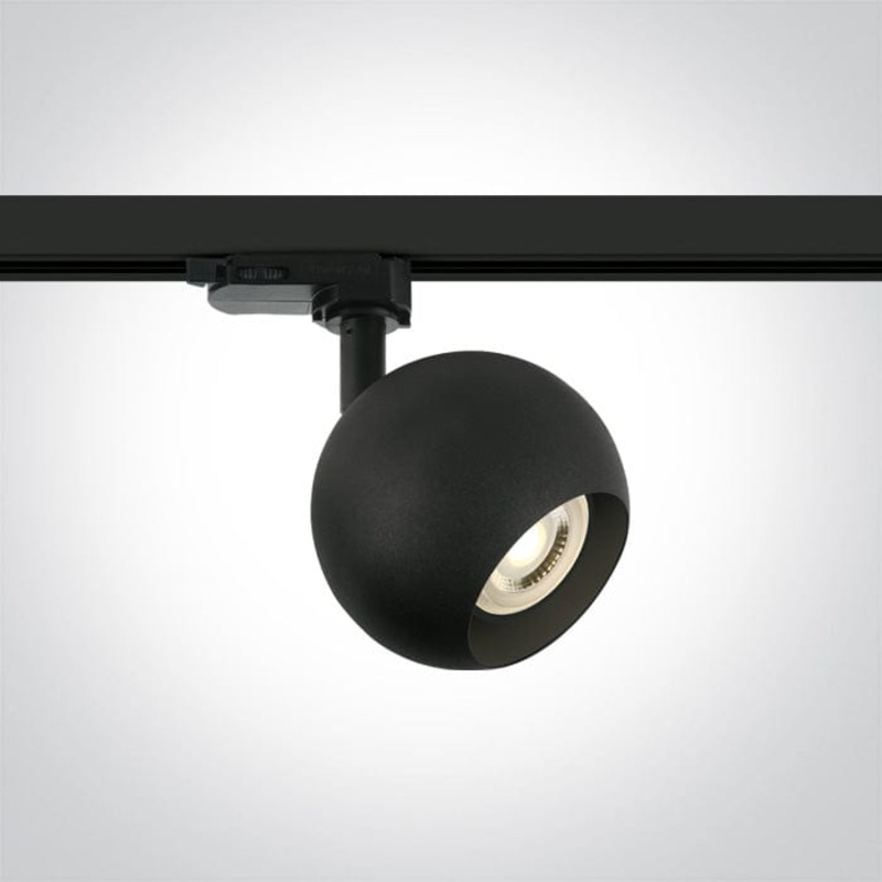 3 Circuit Black Gu10 Track Spot 100-240v One Light SKU:65105BT/B