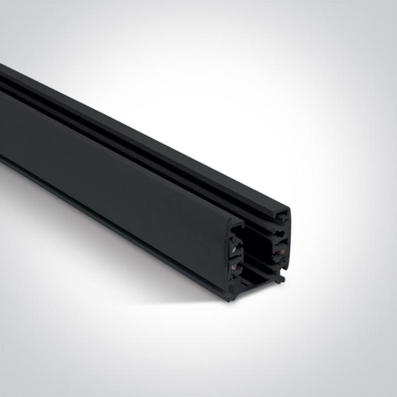 3 Circuit Track Black Rectangular Aluminium One Light SKU:40002A/B