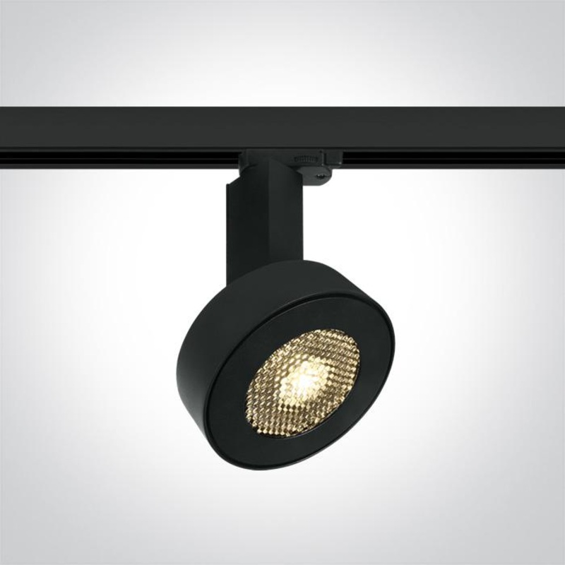 3 Circuit Tracklight Black Circular Cool White LED 1800lm 30W Die Cast One Light SKU:65652T/B/C