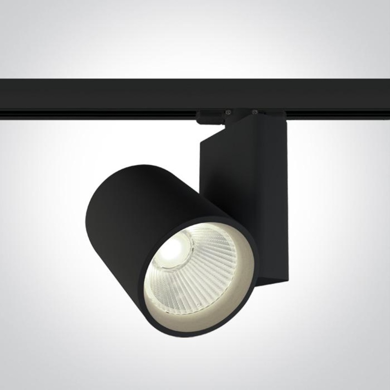 3 Circuit Tracklight Black Circular Cool White LED built in 3500lm 42W Aluminium One Light SKU:65614NT/B/C