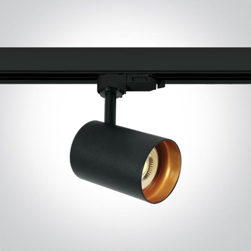3 Circuit Tracklight Black Circular Replaceable GU10 lamp Aluminium One Light SKU:65105NT/B