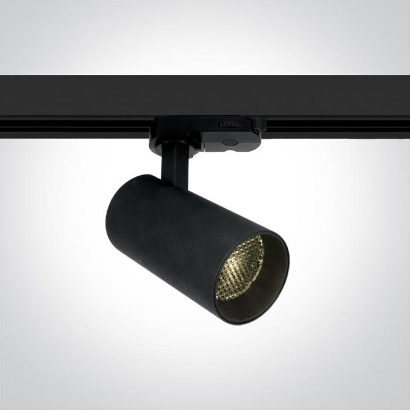 3 Circuit Tracklight Black Circular Warm White LED built in 1000lm 12W Aluminium One Light SKU:65524T/B/W