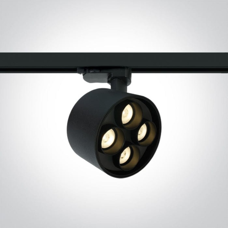 3 Circuit Tracklight Black Circular Warm White LED built in 1920lm 24W Aluminium One Light SKU:65656CT/B/W