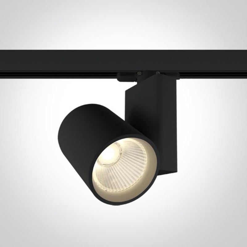 3 Circuit Tracklight Black Circular Warm White LED built in 2400lm 30W Aluminium One Light SKU:65612NT/B/W