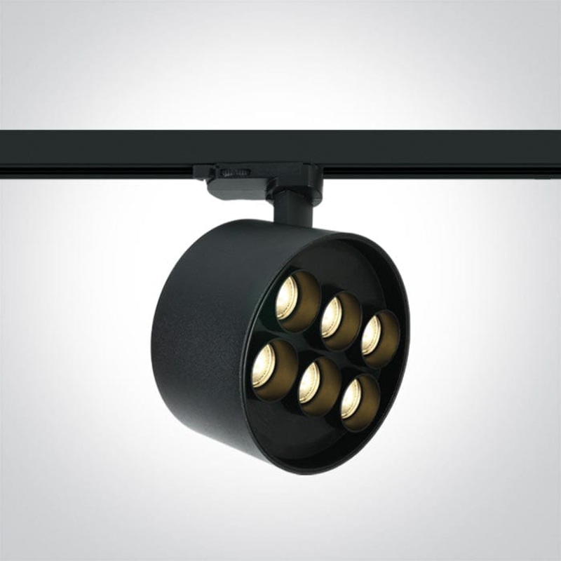 3 Circuit Tracklight Black Circular Warm White LED built in 2880lm 36W Aluminium One Light SKU:65656DT/B/W