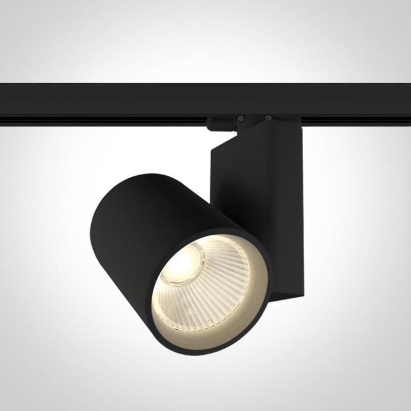 3 Circuit Tracklight Black Circular Warm White LED built in 3400lm 42W Aluminium One Light SKU:65614NT/B/W