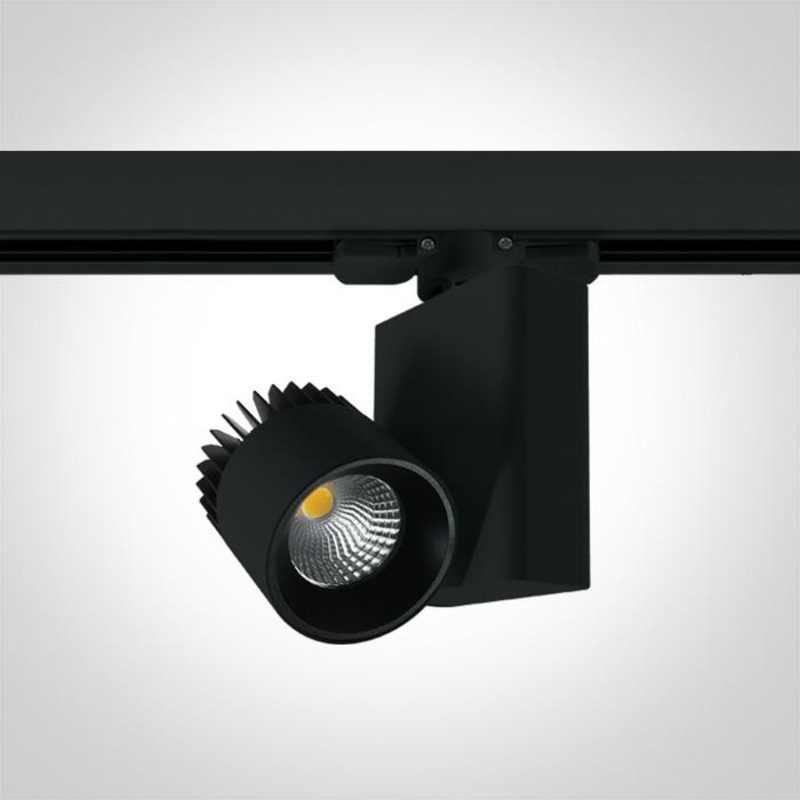 3 Circuit Tracklight Black Circular Warm White LED built in 800lm 10W Aluminium One Light SKU:65610AT/B/W