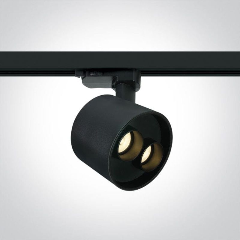 3 Circuit Tracklight Black Circular Warm White LED built in 960lm 12W Aluminium One Light SKU:65656BT/B/W