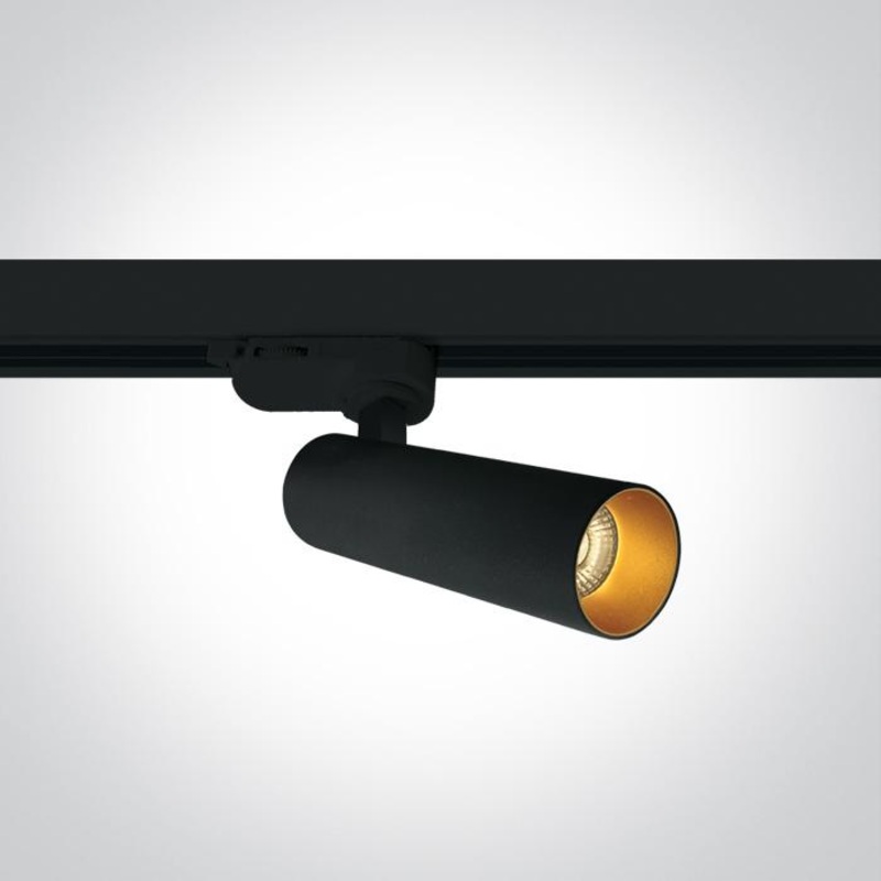 3 Circuit Tracklight Black Circular Warm White LED Dimmable LED built in 560lm 8W Aluminium One Light SKU:65108T/B/W