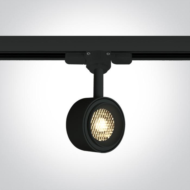 3 Circuit Tracklight Black Circular Warm White LED Dimmable LED built in 600lm 8W Aluminium One Light SKU:65644T/B/W