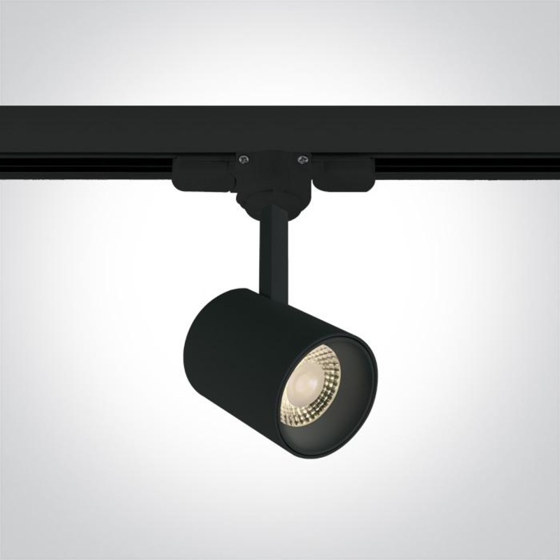 3 Circuit Tracklight Black Circular Warm White LED Dimmable LED built in 650lm 8W Aluminium One Light SKU:65646T/B/W
