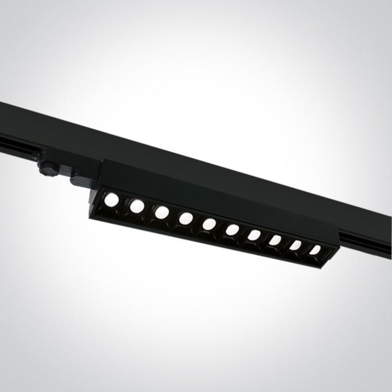 3 Circuit Tracklight Black Rectangular Cool White LED built in 10x425lm 10x5W Aluminium + Plastic One Light SKU:65024T/B/C