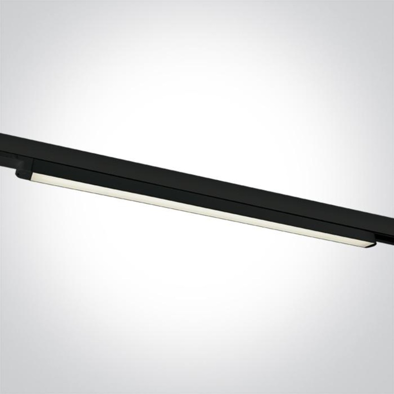 3 Circuit Tracklight Black Rectangular Cool White LED built in 2500lm 25W Aluminium One Light SKU:65025T/B/C