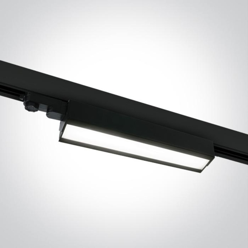 3 Circuit Tracklight Black Rectangular Cool White LED built in 3400lm 40W Aluminium + Plastic One Light SKU:65026T/B/C