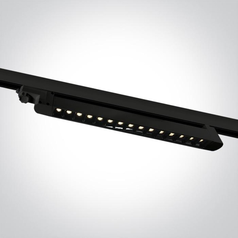 3 Circuit Tracklight Black Rectangular Warm White LED built in 1200lm 15X1W Aluminium One Light SKU:65024TA/B/W