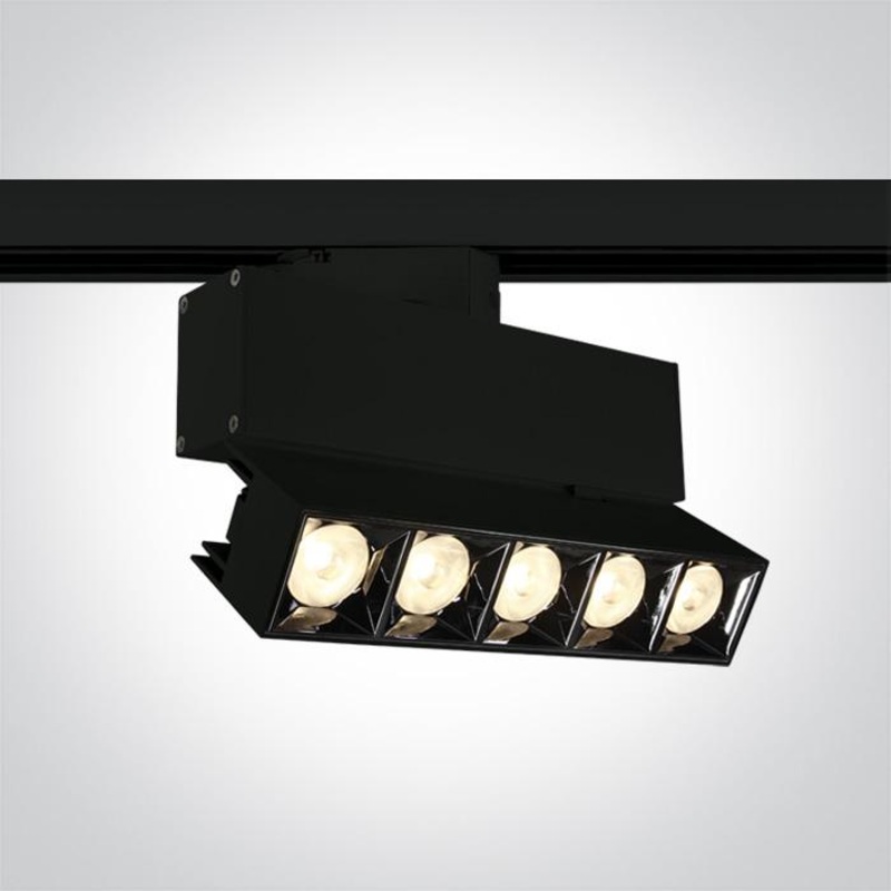 3 Circuit Tracklight Black Rectangular Warm White LED built in 1600lm 20W Die Cast One Light SKU:65506BT/B/W