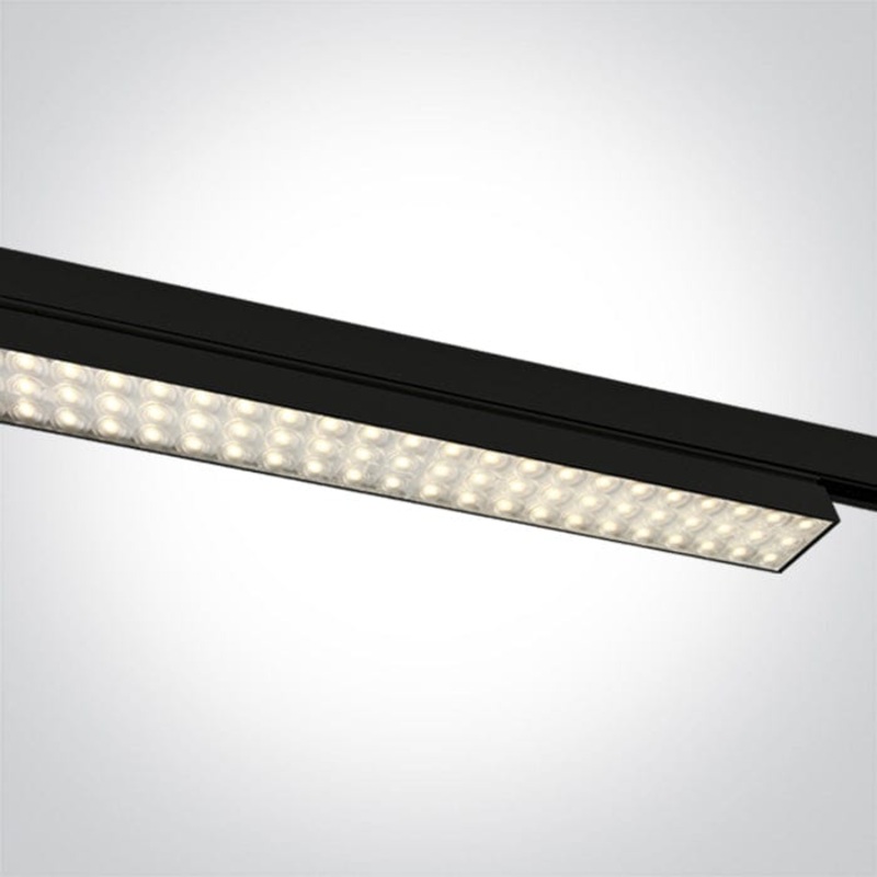3 Circuit Tracklight Black Rectangular Warm White LED built in 2700lm 30W Aluminium One Light SKU:65170AT/B/W
