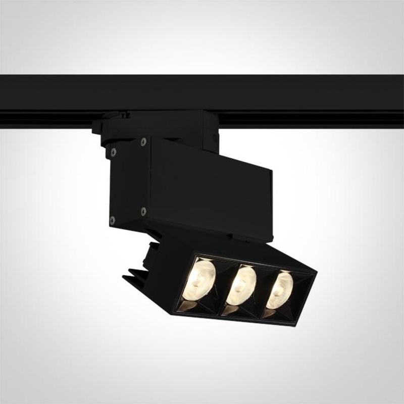 3 Circuit Tracklight Black Rectangular Warm White LED built in 960lm 12W Die Cast One Light SKU:65306BT/B/W