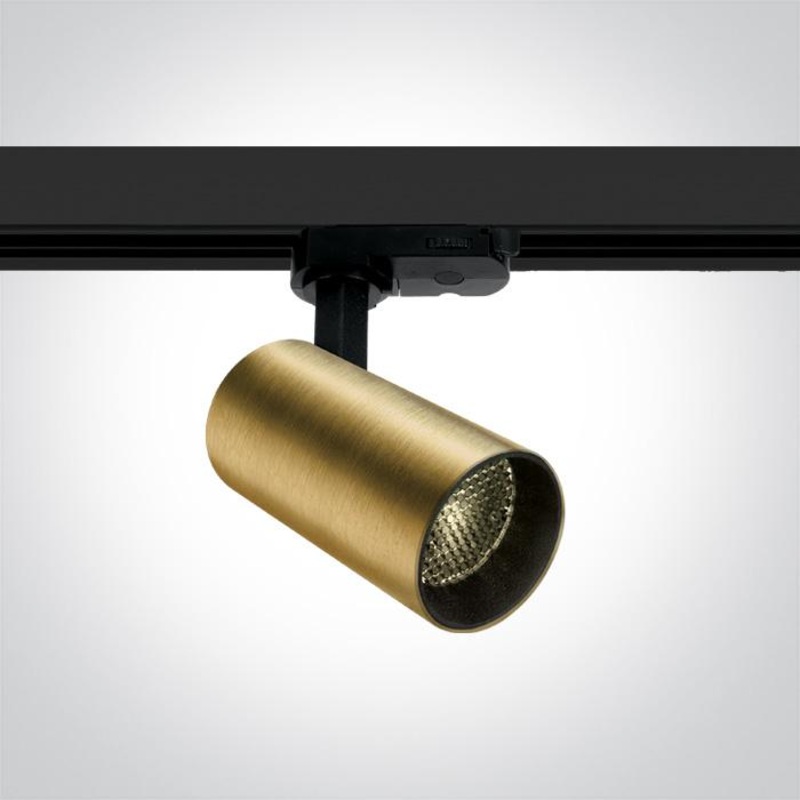 3 Circuit Tracklight Brushed Brass Circular Warm White LED built in 1000lm 12W Aluminium One Light SKU:65524T/BBS/W