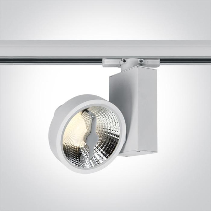 3 Circuit Tracklight ES111 White Circular Replaceable lamp Aluminium One Light SKU:65518T/W