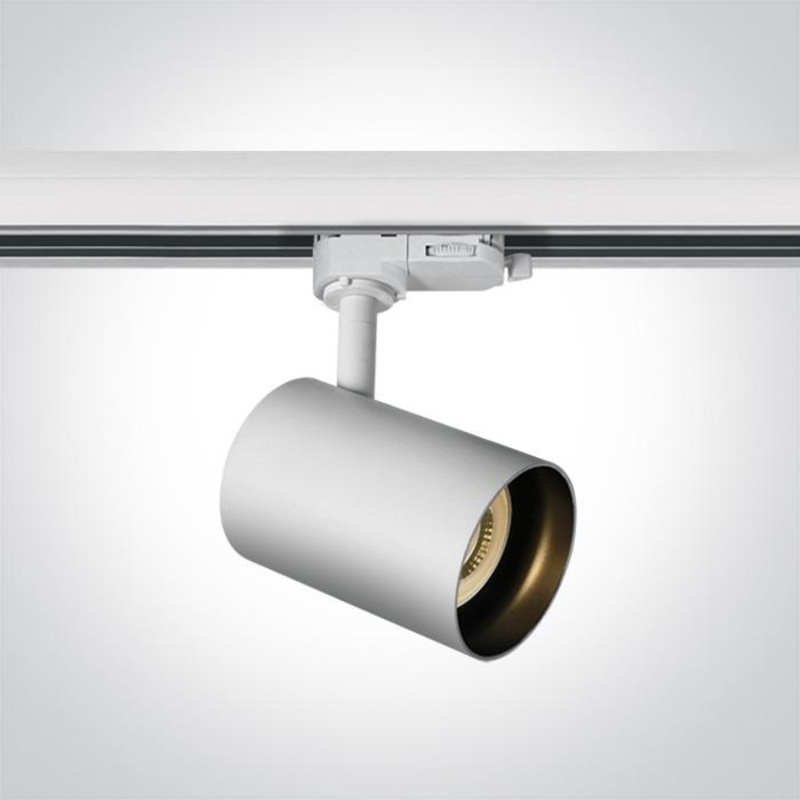 3 Circuit Tracklight GU10 White Circular Replaceable lamp Aluminium One Light SKU:65105NT/W