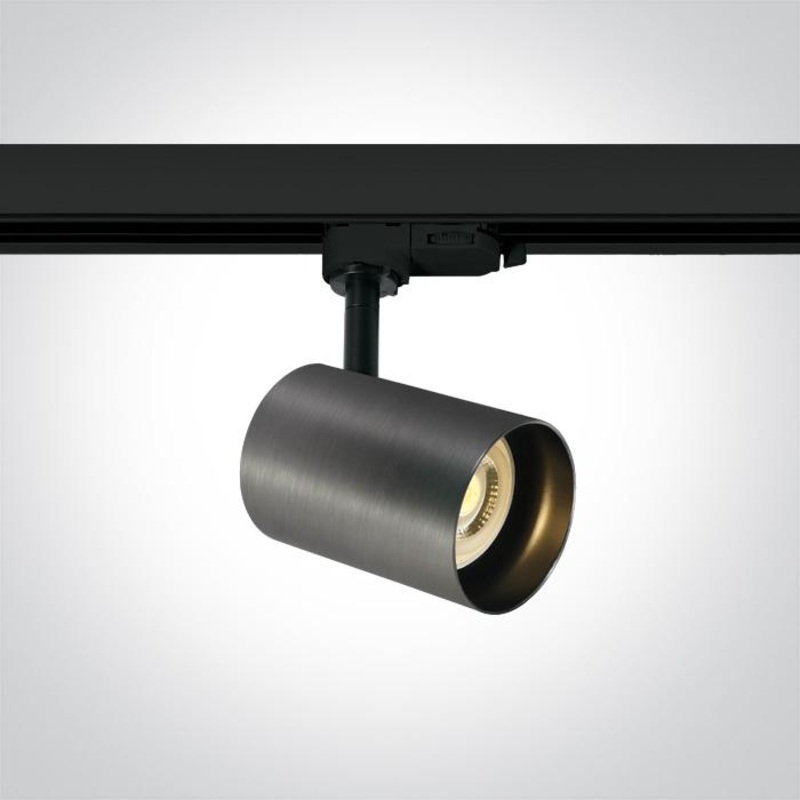 3 Circuit Tracklight Metal Grey Circular Replaceable lamp Aluminium One Light SKU:65105NT/MG