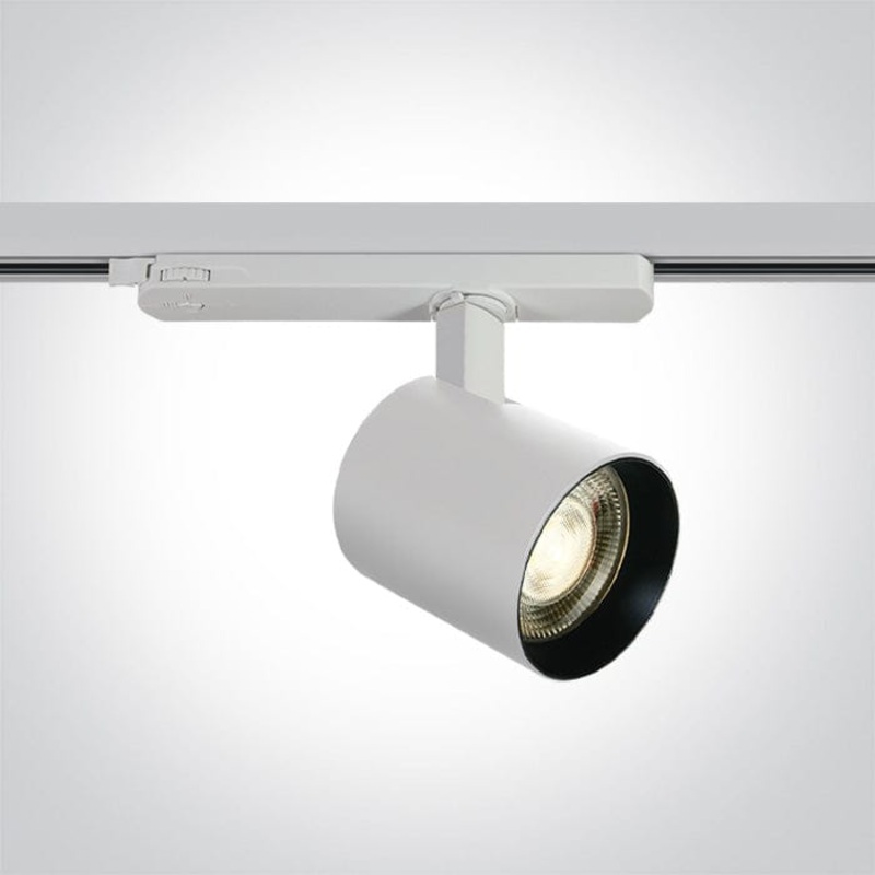 3 Circuit Tracklight Warm White 10W/15W/20W Adjustable power CRI90 LED track spotlight, ideal for galleries and showrooms.  One Light SKU:65660AT/W/W