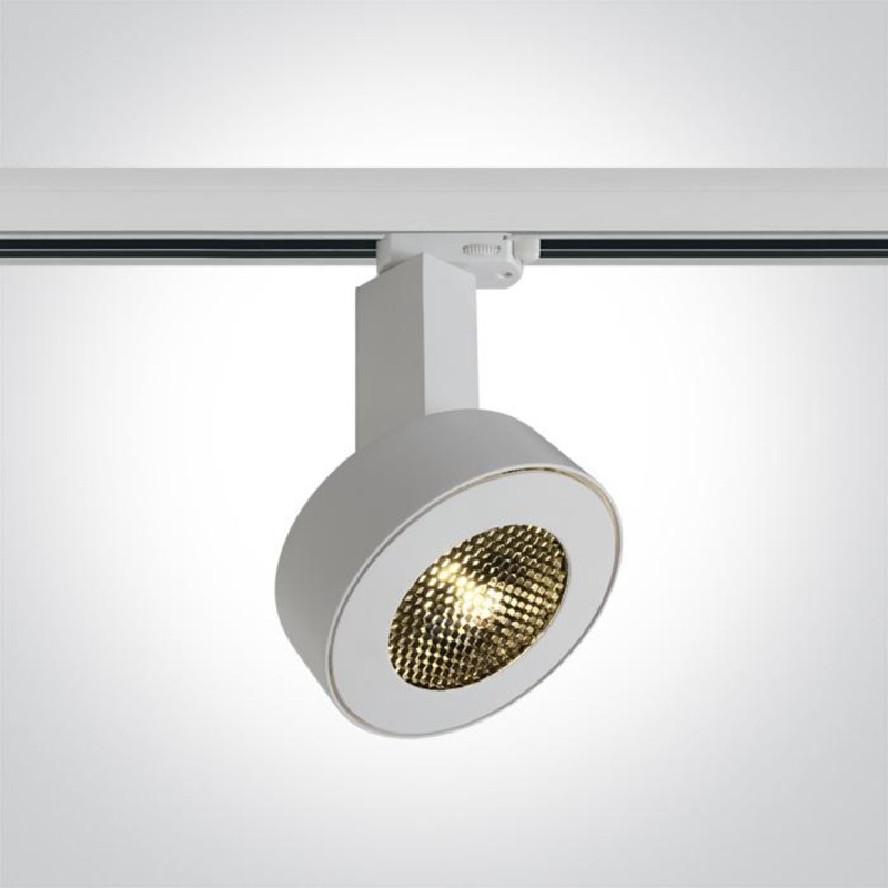 3 Circuit Tracklight White Circular Cool White LED 1800lm 30W Die Cast One Light SKU:65652T/W/C