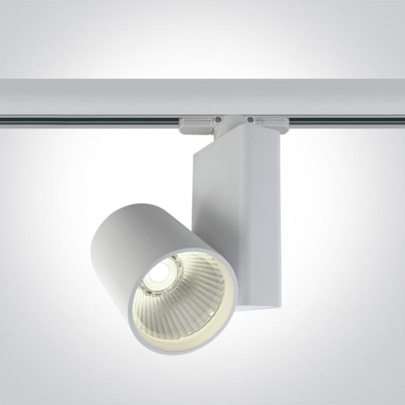 3 Circuit Tracklight White Circular Cool White LED built in 1300lm 15W Aluminium One Light SKU:65611NT/W/C