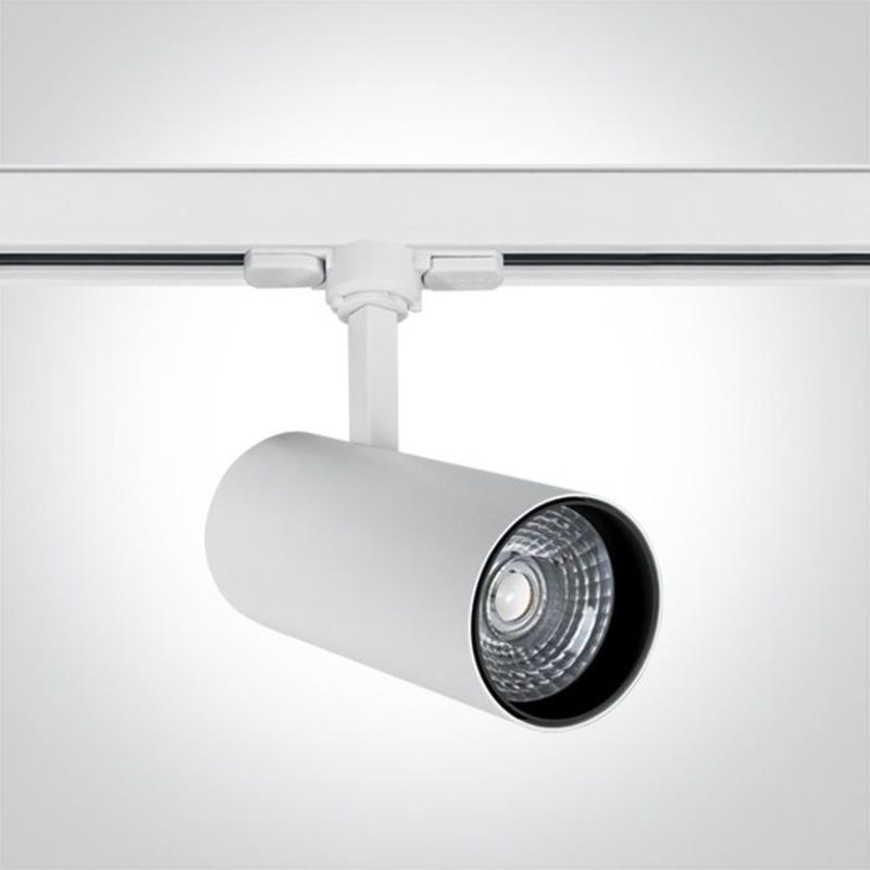 3 Circuit Tracklight White Circular Cool White LED built in 1700lm 20W Aluminium One Light SKU:65642BT/W/C