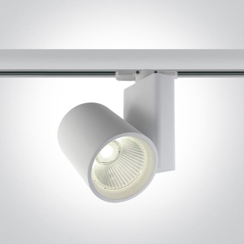 3 Circuit Tracklight White Circular Cool White LED built in 2500lm 30W Aluminium One Light SKU:65612NT/W/C